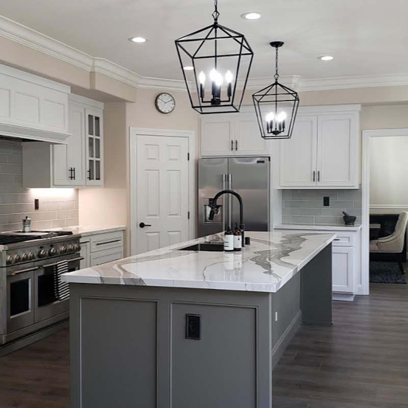 Custom cultured marble kitchen counter tops