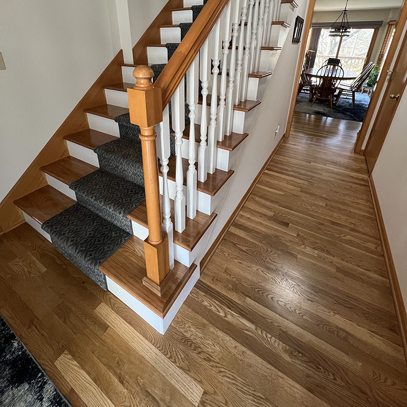 Custom wood floor and stairs